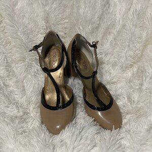 Me Too/ Mary Jane High Heels Size 61/2 Beige/black